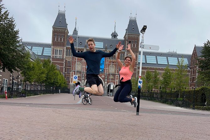 Amsterdam city center run tour - Leidseplein and Dam Square: big anchors, quick orientation value