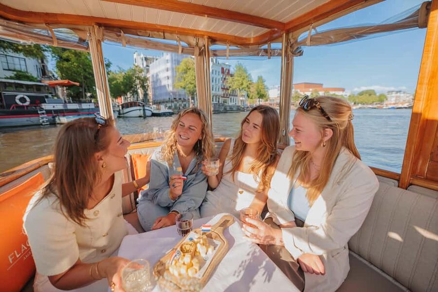 Amsterdam: Classic Saloon Boat Cruise with Cheese & Wine - Meeting points, boarding step, and how to prep for a smooth start