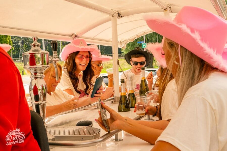 Amsterdam: Dutch Prosecco Party Bike - The 65-Minute Prosecco Bike Ride: Music, Games, and Bottle Math