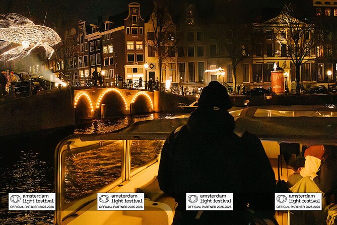 Amsterdam: Light Festival Boat with Unlimited Drinks & Snack - Skinny Bridge Legend and the Stories Behind Canal Life