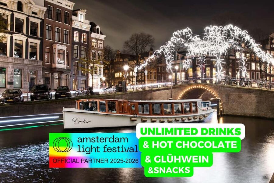 Amsterdam: Light Festival Heated Cruise + Hot Choco + Snack - The 75-Minute Route: From Canal Classics to Light Festival Highlights