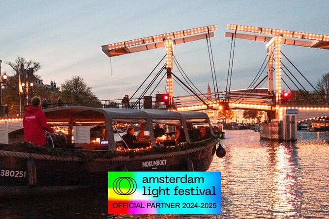 Amsterdam: Light Festival Open Boat - Unl. Drinks Option - The former Navy storage facility and maritime storytelling