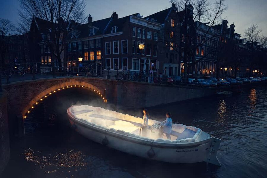 Amsterdam: Smoke & Cruise on covered Cannabis Boat With Bar - Price and value for a 1-hour Amsterdam canal cruise