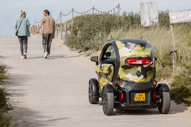 Drive it yourself electric Dune and Beach GPS audio tour - Vrijstaat Nederzandt: beach club break and a coffee-style pause