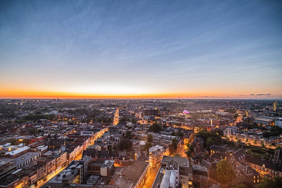 Groningen: Climb the Martinitower - First gallery at 39 metres, where the mini cinema does its job