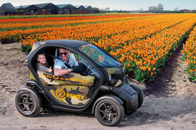 Tulip Fields near Keukenhof - Self-Drive Audio Tour for 2 People - Electric Twizy tulip driving, and why it feels different